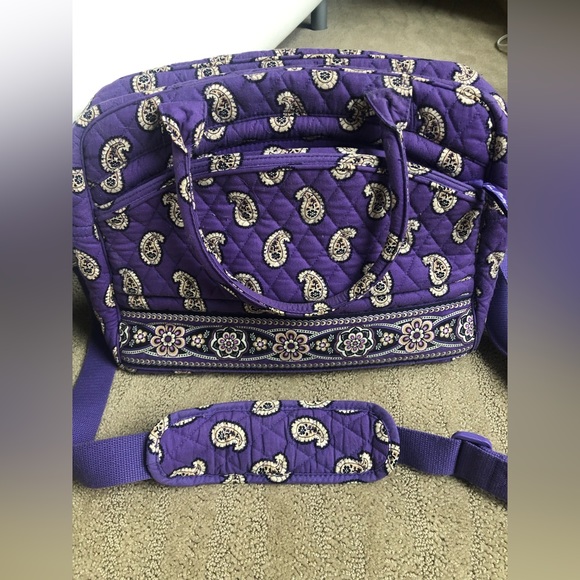 Vera Bradley Metropolitan Bag Simple Violet Purple Paisley, work bag, travel bag - Picture 14 of 15
